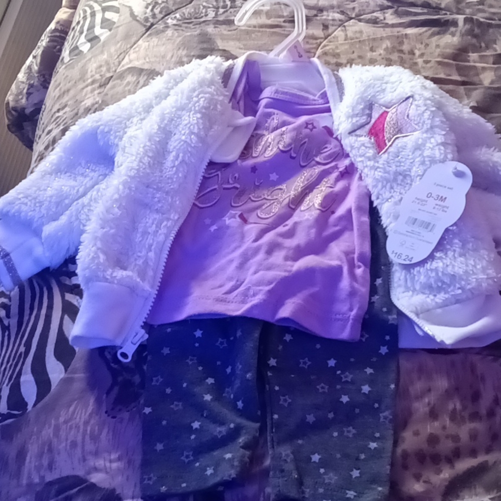 3 PC 0-3 month girl outfit
